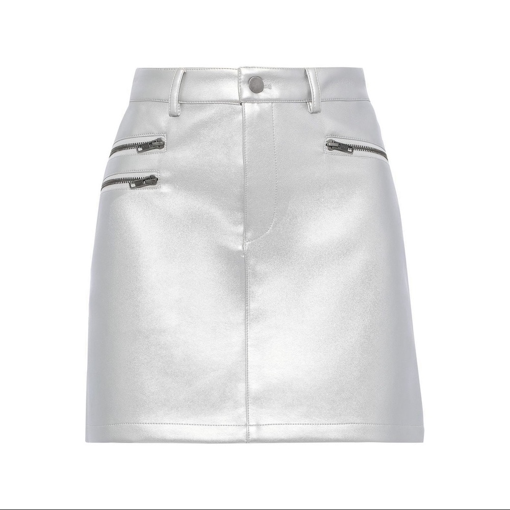 NWT Rebecca Minkoff Metallic Faux Leather Skirt
